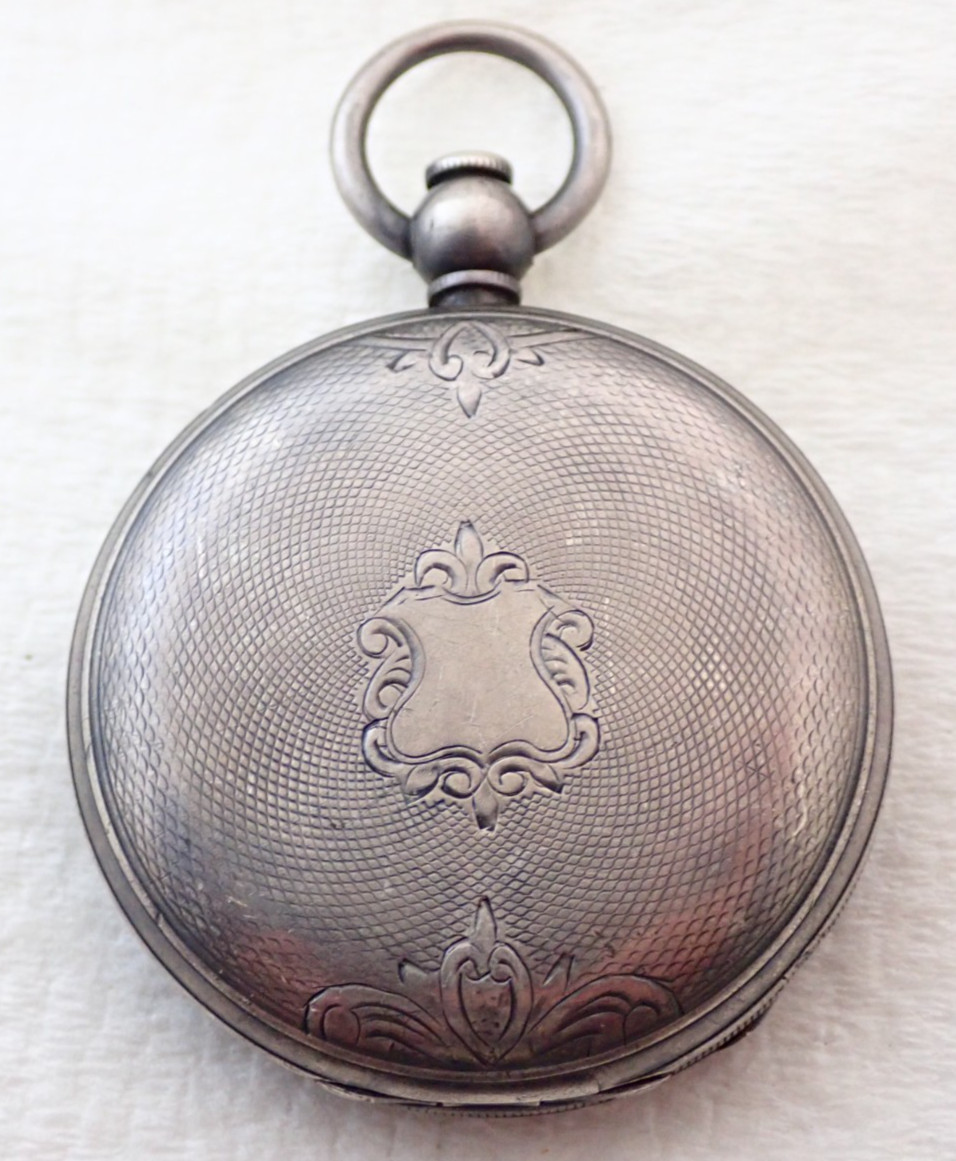 CRESCENT ANTIQUE GARDEN WALTHAM WATCH HUNTER 7J COIN POCKET PARTS SILVER 14s - vintagewatches.pk