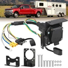 Dual Output 4 Way Flat to 7 Way RV Blade Trailer Wiring Adapter Connector Kit US