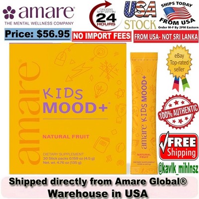 Amare Kids Mood+ Powder Sticks Calm Focus Mood Support 30 Sticks   US Seller 