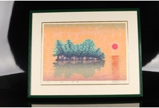 Munenori Makino "Shoun/132/180" Japanese Woodblock Print 1988 Framed