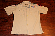 Boy Scouts of America BSA Youth Shirt Tan Large Vented Poly Microfiber Soft