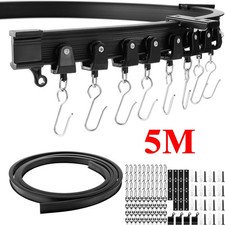 5 Meter Bendable Curtain Track Flexible Rod Rail Ceiling Window Straight Bay UK