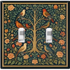 Metal Light Switch Outlet Cover Wall Plate Birds on Tree Floral Decor AML229