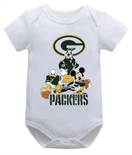 Green Bay Packers Disney Lil Fan Baby Bodysuit 3-6m 6-9m 9-12m 