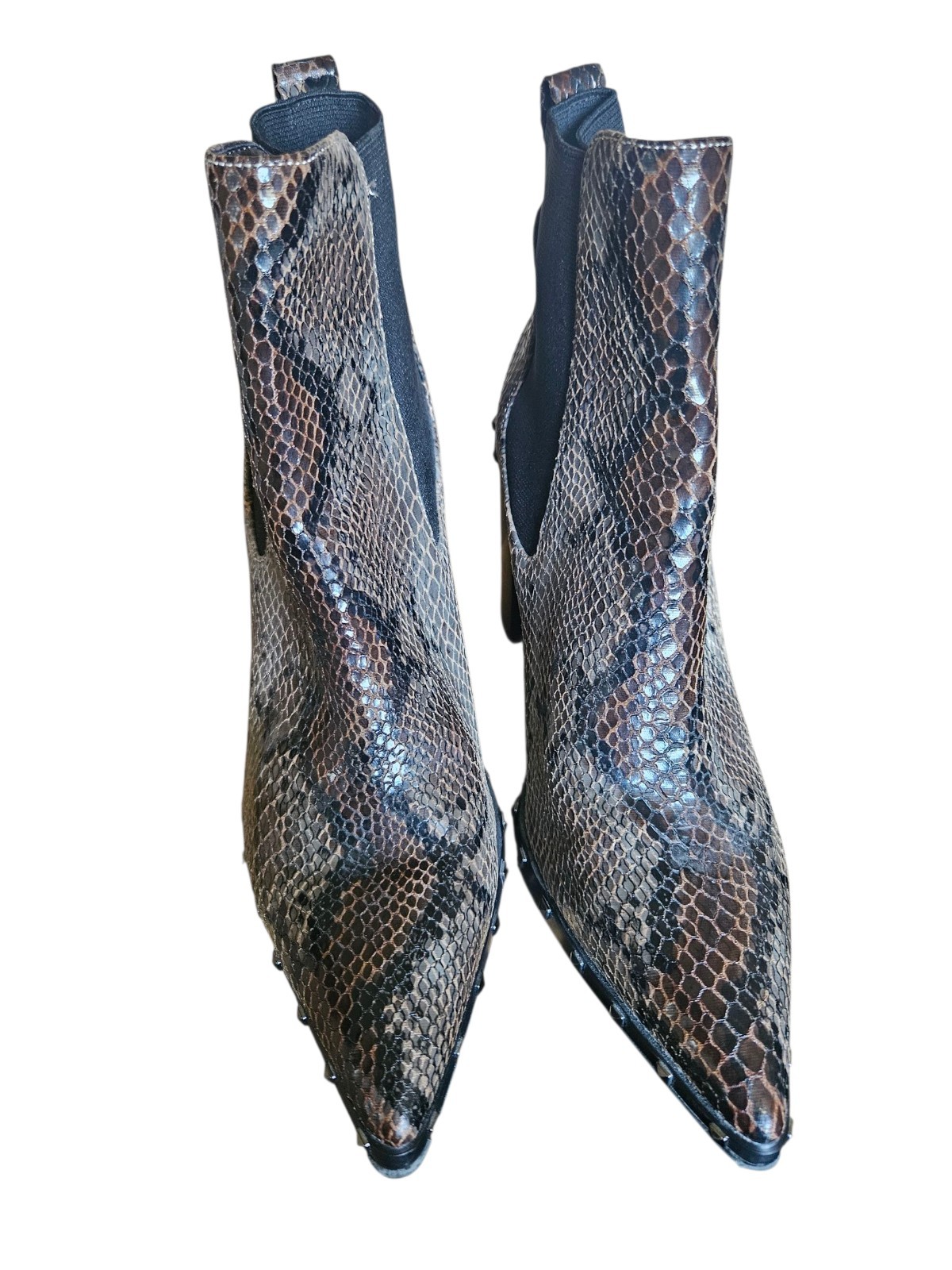 Charles David Studded Python Embossed Pointed Toe… - image 5