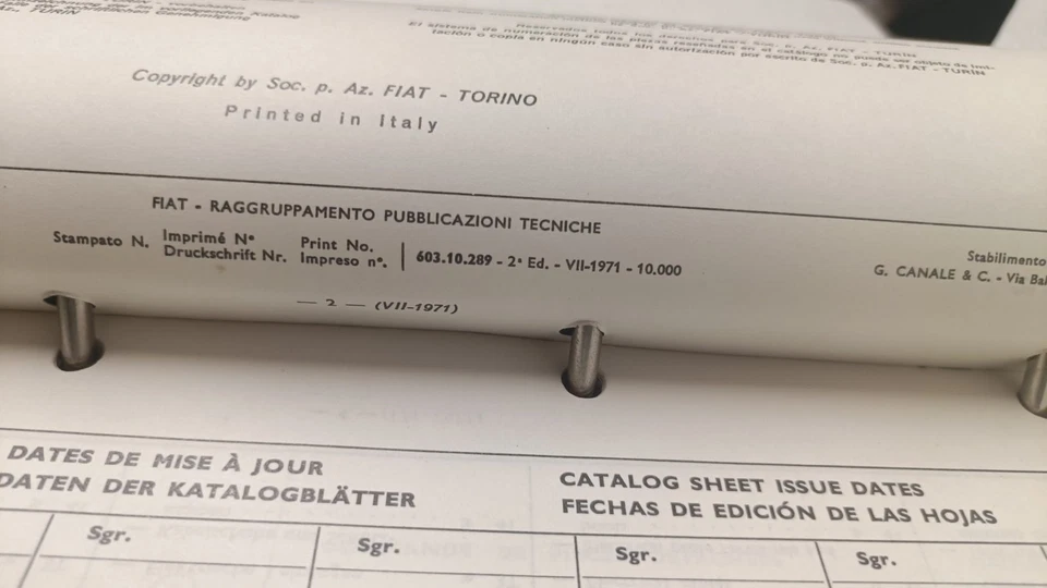 Catalogo parti di ricambio FIAT 125 SPECIAL manuale officina originale d'epoca - Immagine 4 di 4