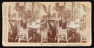Photo:In a Filipino millionaire's home at Molo, Philippine Islands - 1900