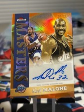 2025-26 Topps Finest Basketball Karl Malone Masters Orange Auto /25