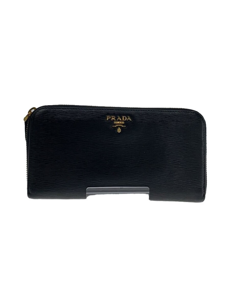 PRADA Long Wallet in Cowhide Leather Black