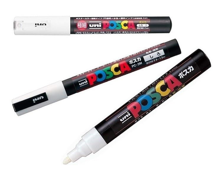 Set - 3 Kind Of Paint Marker Pen - Extra Fine White