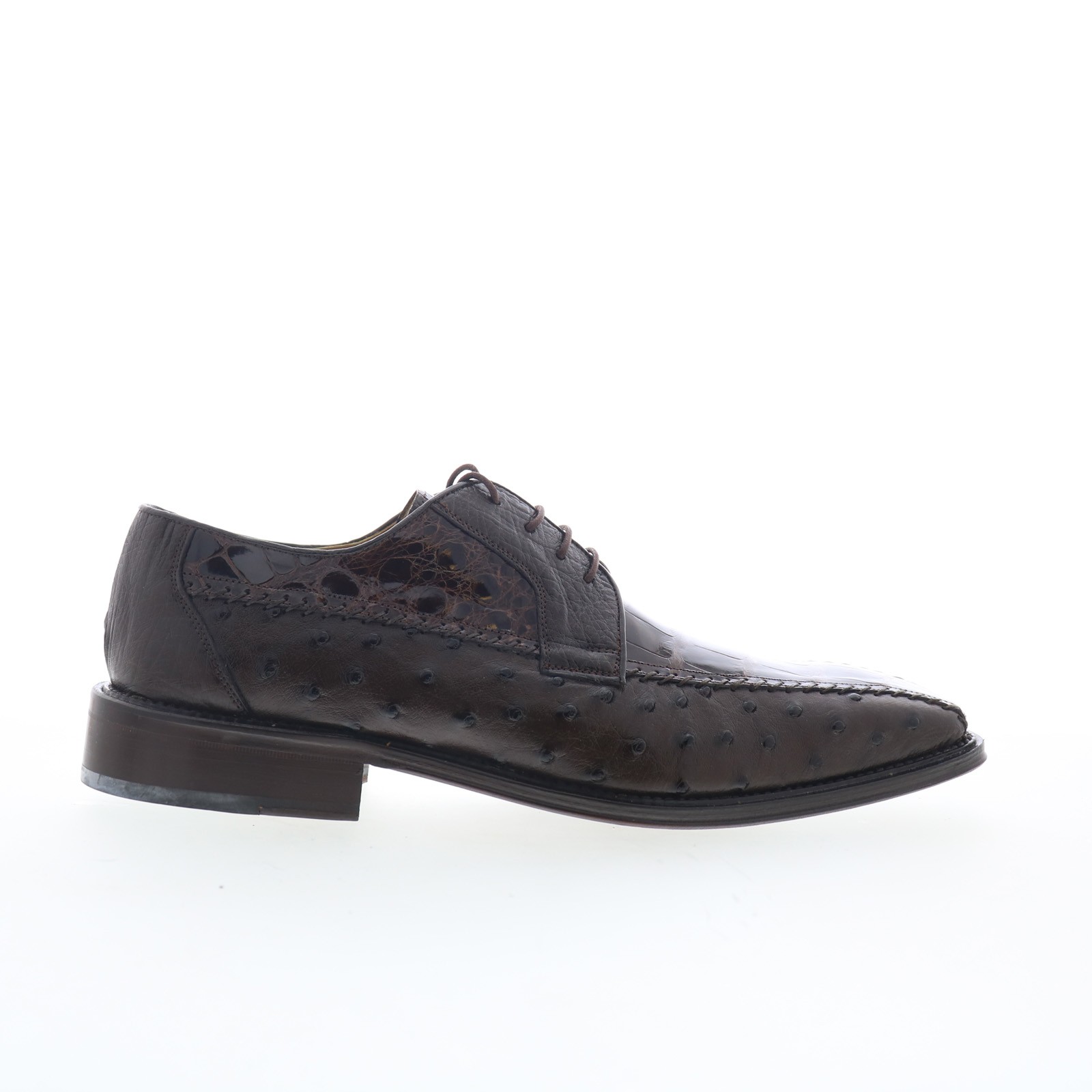 Ferrini Alligator Ostrich 3747 Mens Brown Oxfords - Lace Ups Casual Shoes 9 80990₽