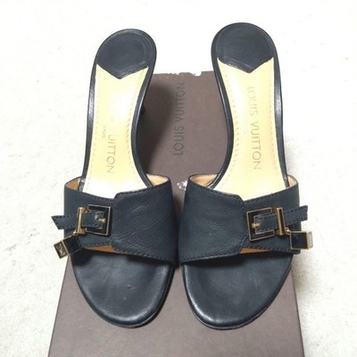 Mule Sandals Louis Vuitton Sandals Auth Louis Vuitton LV Black