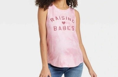 Ingrid & Isabel Maternity Tank Top  Raising Babes  - Pink - Large