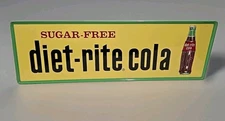 Vintage 54" Original Sugar-Free Diet Rite Cola Advertising Embossed Tin Sign NOS