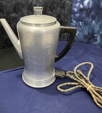 Vintage Aluminum West Bend Flavo-Matic 8 Cup Electric Percolator Coffee Maker