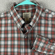 L.L. Bean Traditional Fit Button Down Shirt Men's Large Plaid Causal Preppy Wear