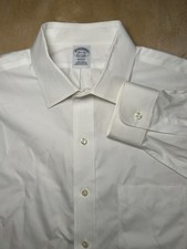 Brooks Brothers 1818 Shirt Mens 16.5/36 Regent Fit Non-Iron Solid Cotton White