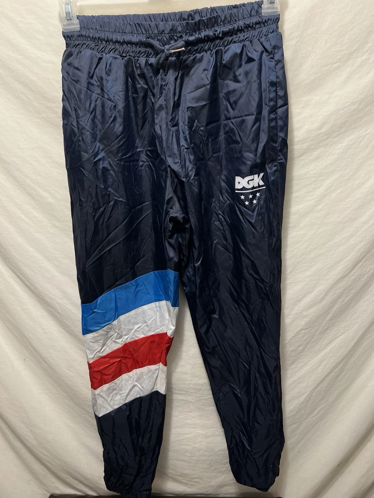 DGK State of Mind Sz Small Blue Sweatpants Polyester Swishy design B9