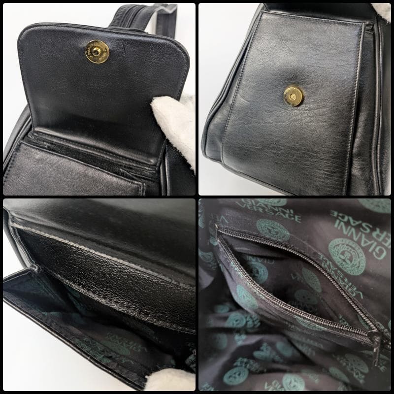 Versace 3-Way Leather Rucksack & Shoulder Bag Used thumbnail 11