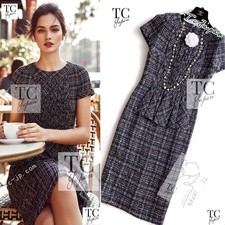 $5.7K CHANEL 16B Charcoal Gray Tweed Dress Karl Lagerfeld 38 US6