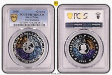 ISLE OF MAN PROOF 1 CROWN COIN 2008 YEAR KM#1401 FOUR ELEMENTS PCGS PR70 TOP ??