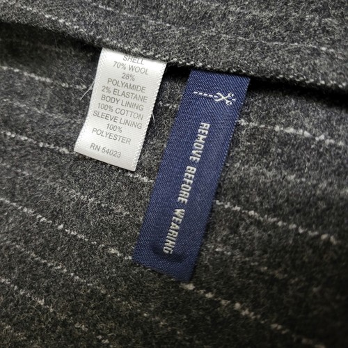 Blazer sportivo Banana Republic uomo taglia 44R grigio scuro gessato misto lana - Foto 10 di 12