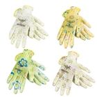Garden Gardening Yard Gloves Nitrile Dipped Anti-Slip Knit Wrist 4 pairs NEW