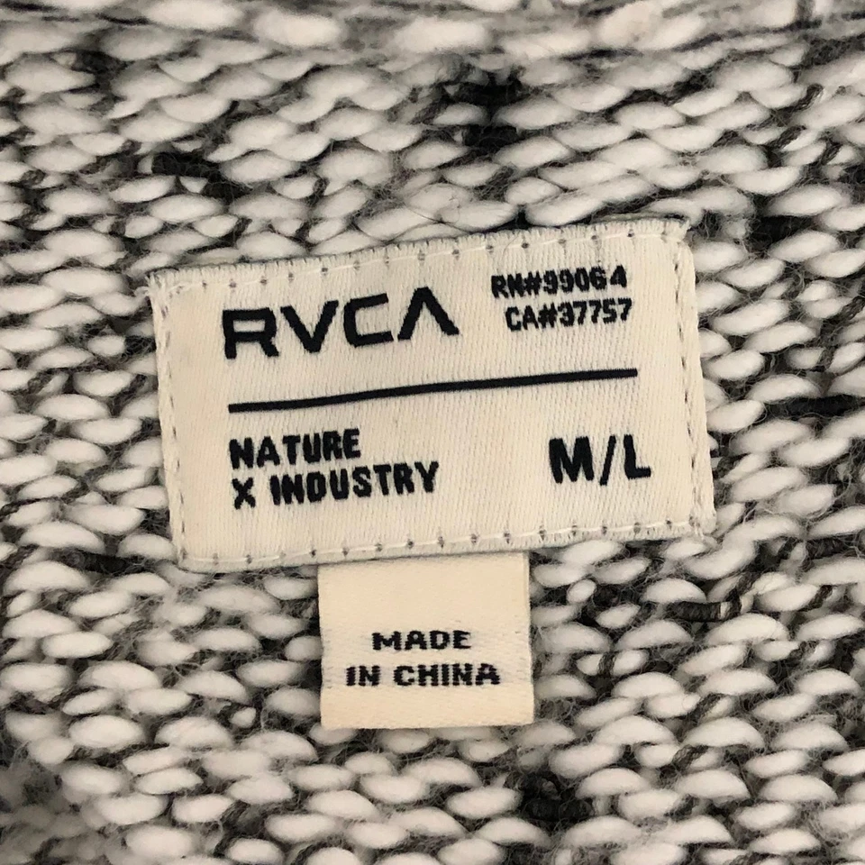 RVCA Women's White with Black Maxi Length Knit Open Cardigan Size LG GUC - Image 4 of 4