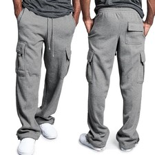 G-Style USA Men's Jogger Heavy Weight Fleece Cargo Pocket Sweat Pants.