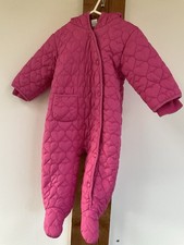 Girls Next  6-9 Month Snowsuit, Next All In One, Heart Shape Quilting Pattern