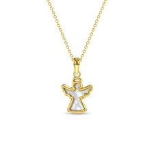 14k Gold Mother of Pearl Angel Kids / Children's / Girls Pendant/Necklace