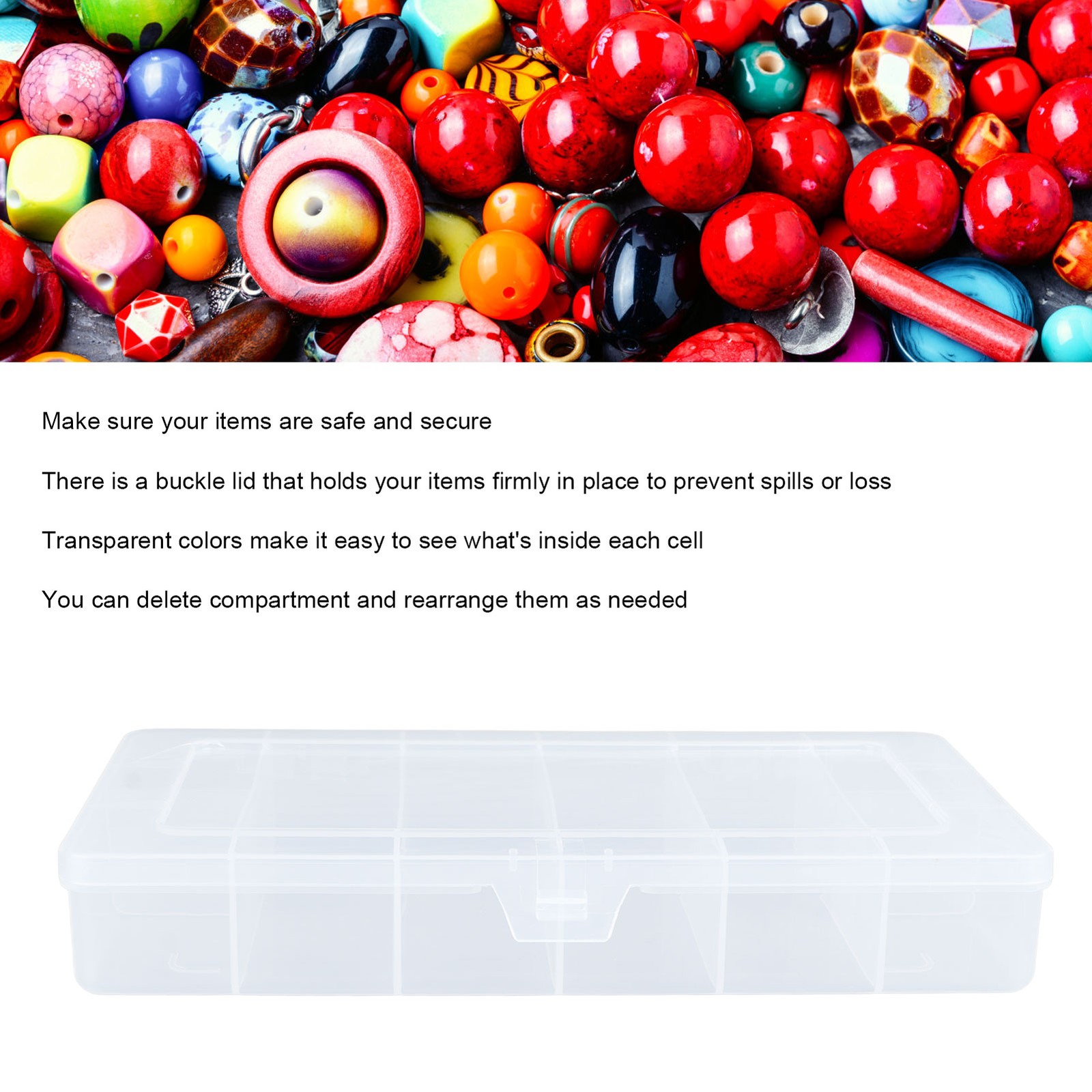 Compartment Parts Box Transparent Grids PP Jewelry Screw Organizer Container Sto