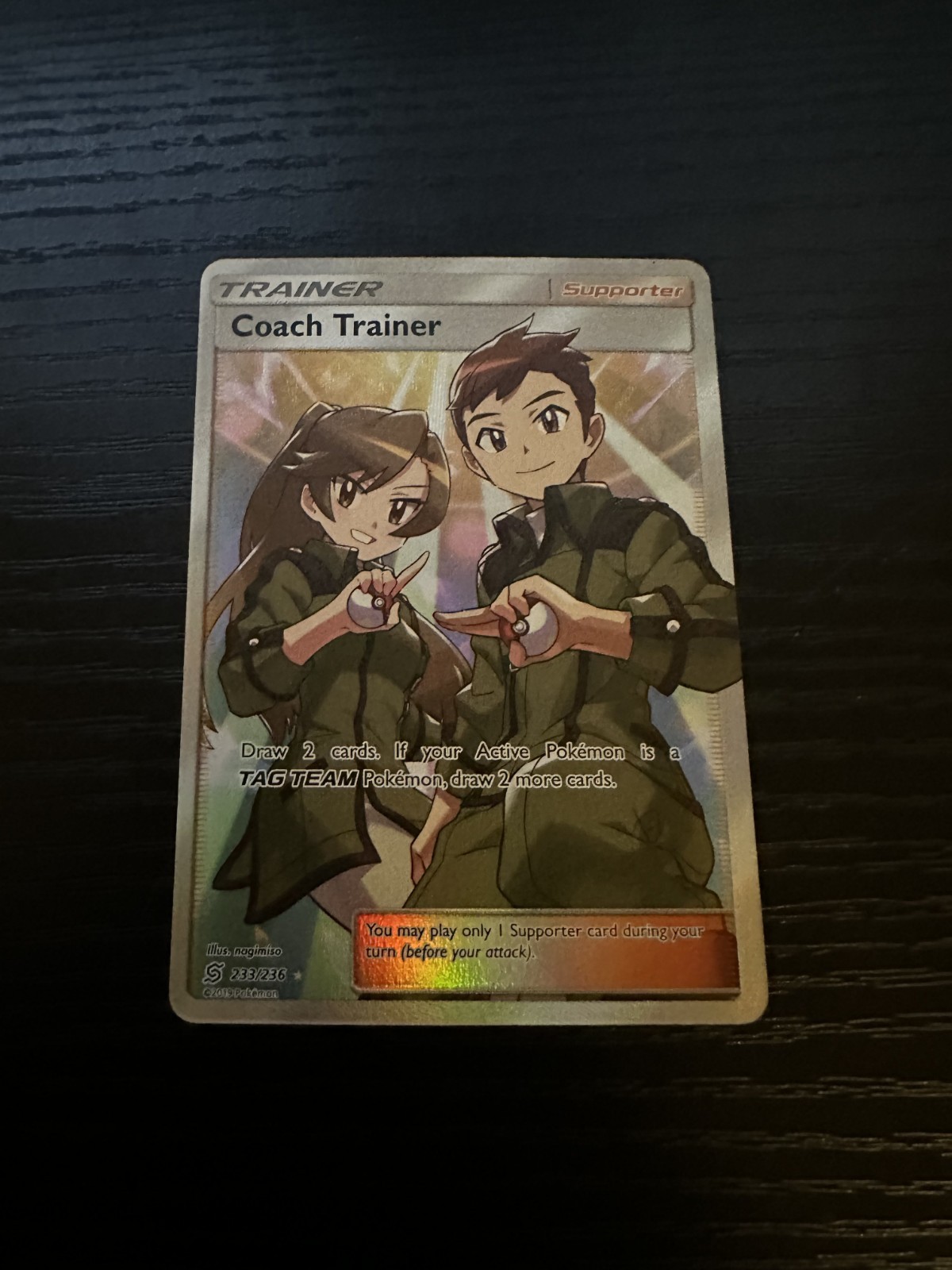 Coach Trainer Full Art 233/236 Sm-Unified Minds Holo NM+