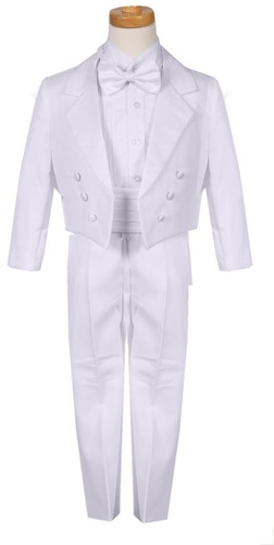 BOYS TUXEDO SPECIAL OFFER WHITE TAIL PENGUINO FREE COLOR BOW TIE ALL OCCASION - Picture 3 of 4