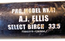 A.J. Ellis Player Used Trinity Bat Los Angeles Dodgers Pro Model Black JB085546