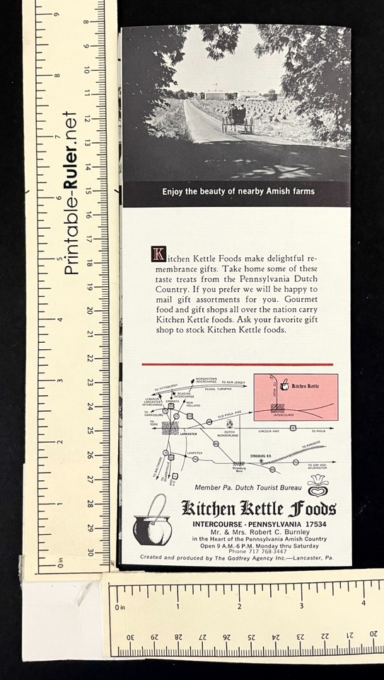 1960s Amish Kitchen Kettle Intercourse PA Arts Crafts Gift Shop Vintage