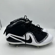 Nike Men's Force Zoom Trout 4 Baseball Cleat 917837 Black White Size 10.5