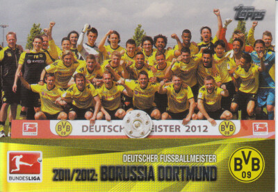 Dortmund deutscher Meister unter Jürgen Klopp 2011/12 Chrome Fußball Sammelkarte