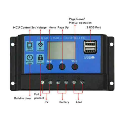 Solar Panel Regulator Charge Controller 12V/24V Auto Focus Tracking MPPT PWM - Picture 24 of 55