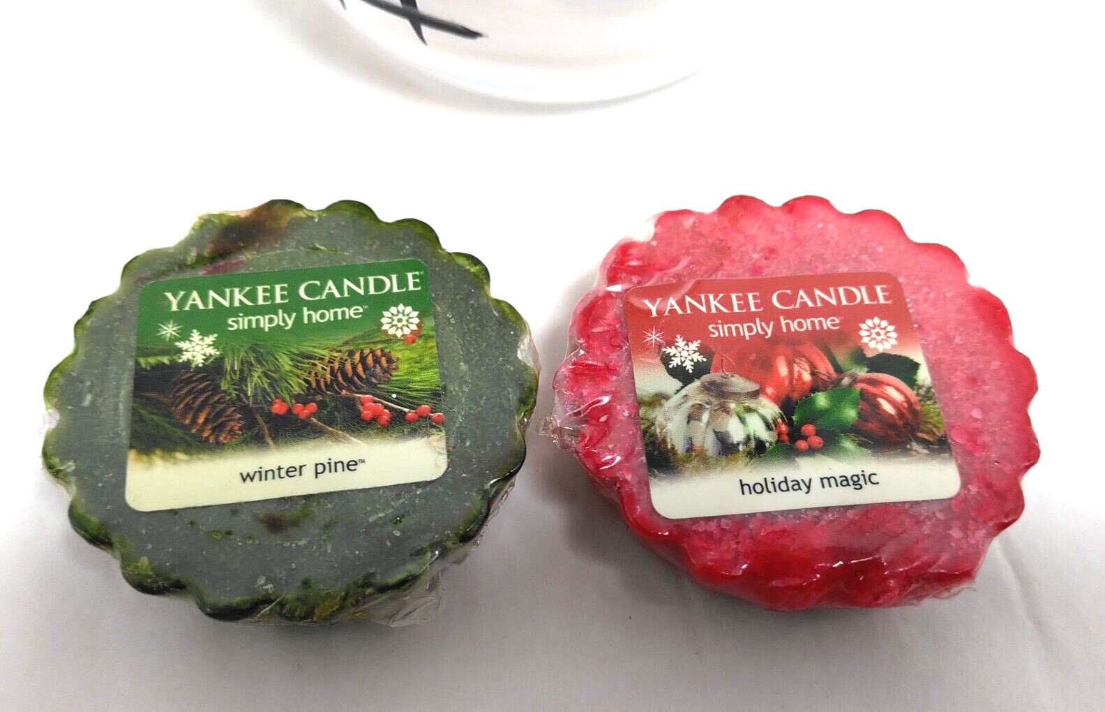 Snowman Glass Candle Holder Holiday Magic & Winter Pine Yankee Candle