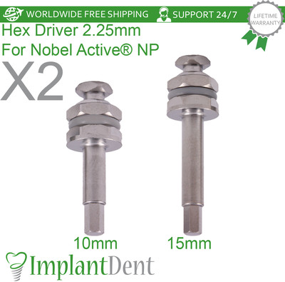 2x Dental Sechskant Schraubendreher konische Verbindung 2,25 mm NP Edelstahl Werkzeug