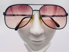 Vintage BerDel 7048 Black Gray Metal Pilot Sunglasses Italy FRAMES ONLY