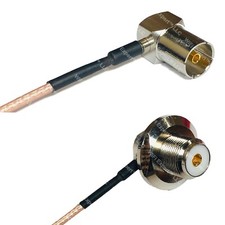 RG316 DVB Pal Female Angle to UHF Female Angle Bulkhead RF Cable Rapid-SHIP LOT