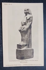 vtg postcard art Chief Scribe Harbas holding Osiris Met Museum Egyptian