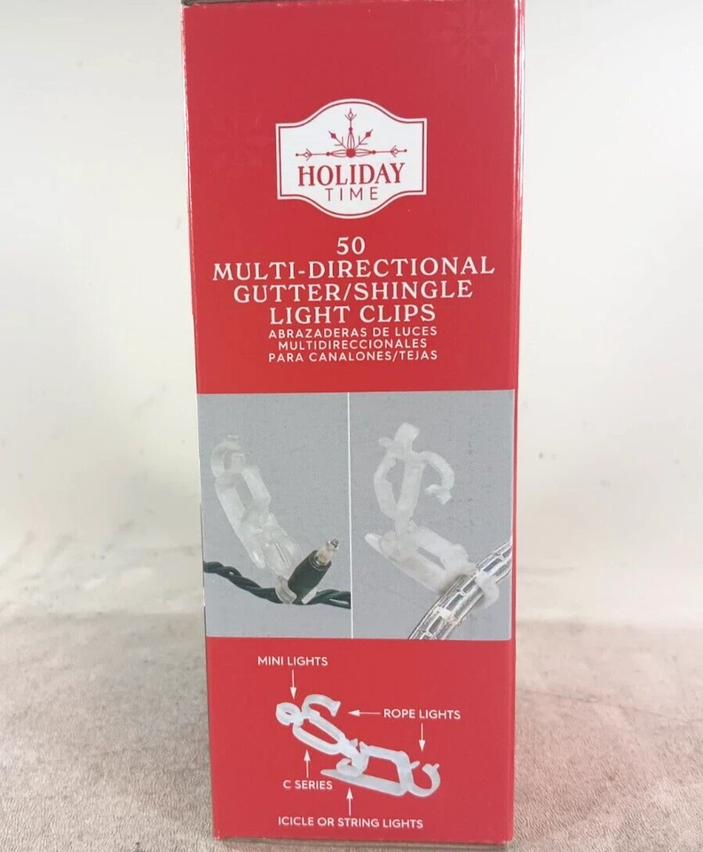 Holiday Time Advanced Multi-Directional Gutter/Shingle Light Clips 50 Count NEW - Image 2 of 4