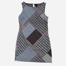 Ann Taylor Patchwork Print Sleeveless Shift Dress Boho Multicolor Size Medium