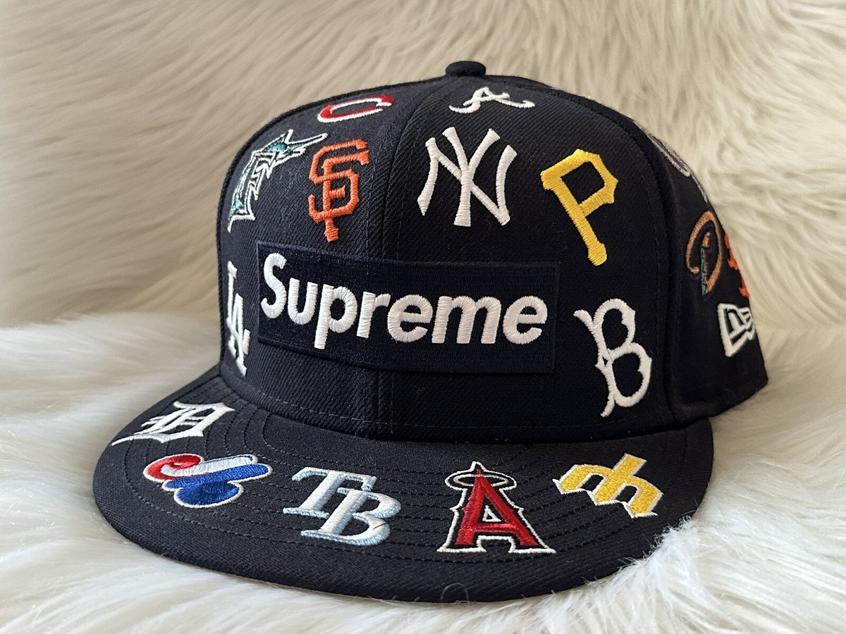 Supreme x MLB x New Era - Box Logo - Size 7 5/8 - Navy Cap Supreme x MLB x New Era - Box Logo - Size 7 5/8 - Navy Cap