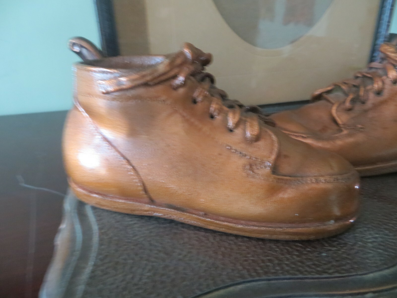 Warner Electric Co. brass shoes self standing picture frame advertising award