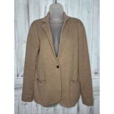 J Crew Schoolboy Sweater Blazer Brown Jacket Knit Cardigan Granny Core Cotton M