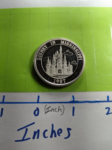 DISNEY MAGIC KINGDOM IN MISSISSIPPI 1987 MARDI GRAS GEMINI 999 SILVER COIN 4DM7